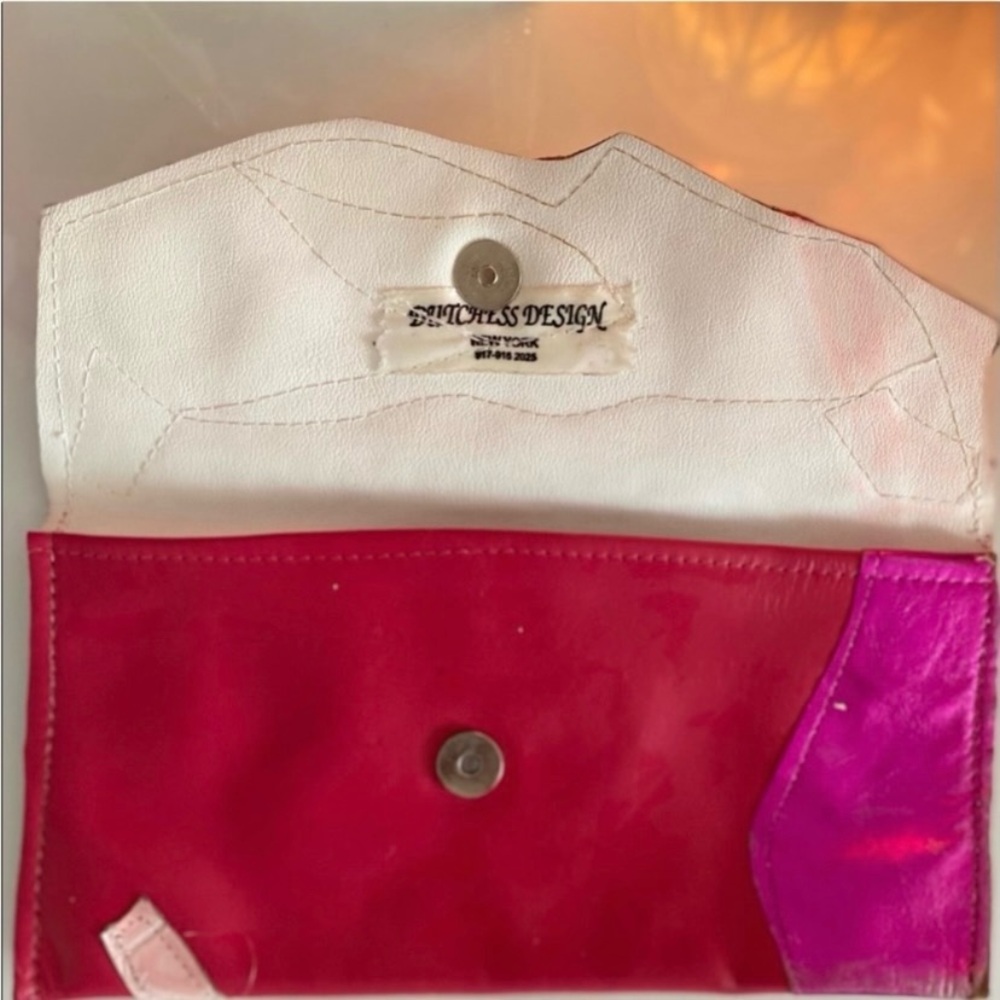 DUTCHES OF NEW YORK Pink Patchwork Leather Clutch & Belt Bundle - Picture 7 of 8
